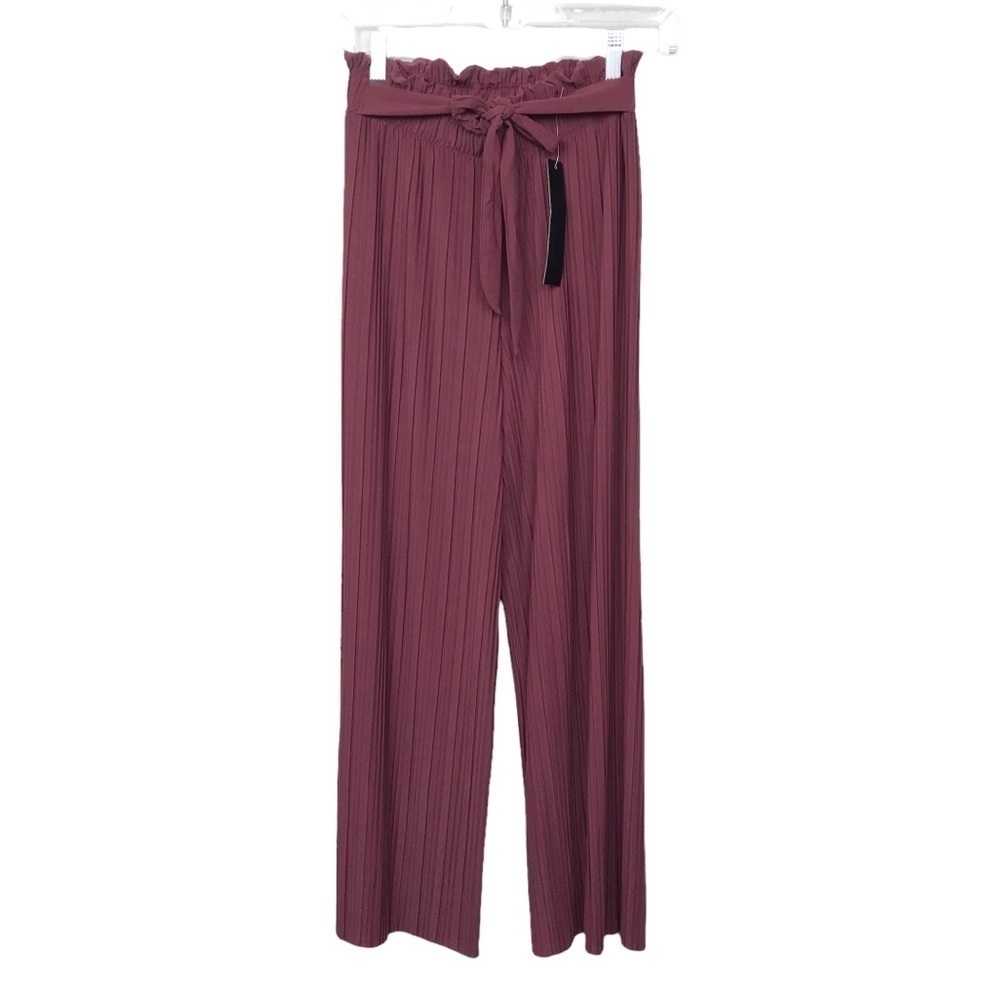 New Mix Pink Hi Rise Crop Pleated Wide Leg Pants NWT One Size